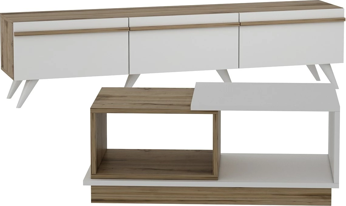 Set mobiljesh për dhomë dite Hanah Home, Valentina, e bardhë dhe safir