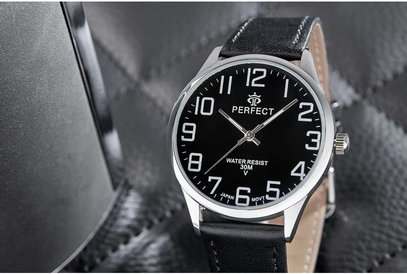 Orë dore për meshkuj PERFECT GXB452-05, e zezë