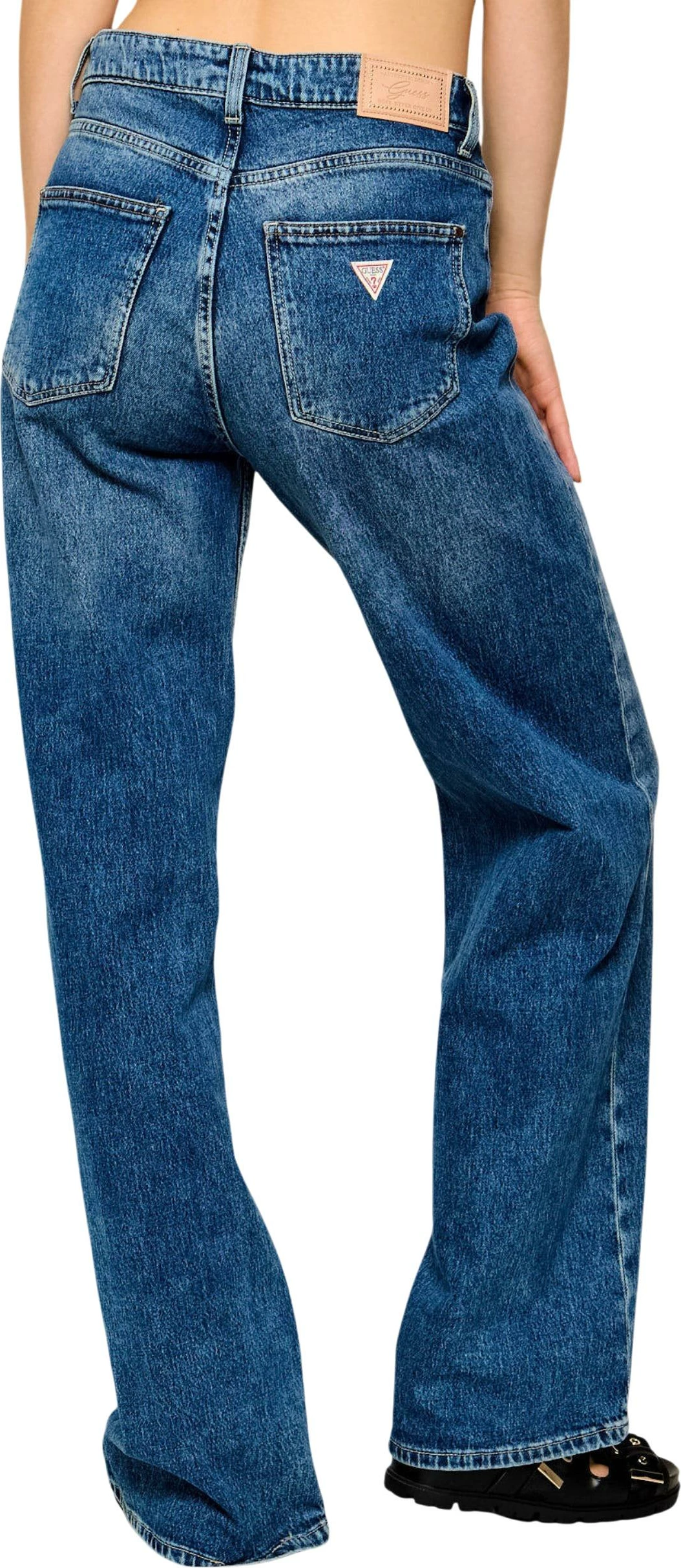 Xhinse për femra Guess W6YA1A D1339 Wide Leg, denim [Madhësia: W26 L30]