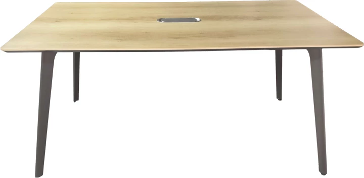 Tavolinë takimesh profesionale Denith, ngjyrë gri e errët-natyrale, 180x100x75cm