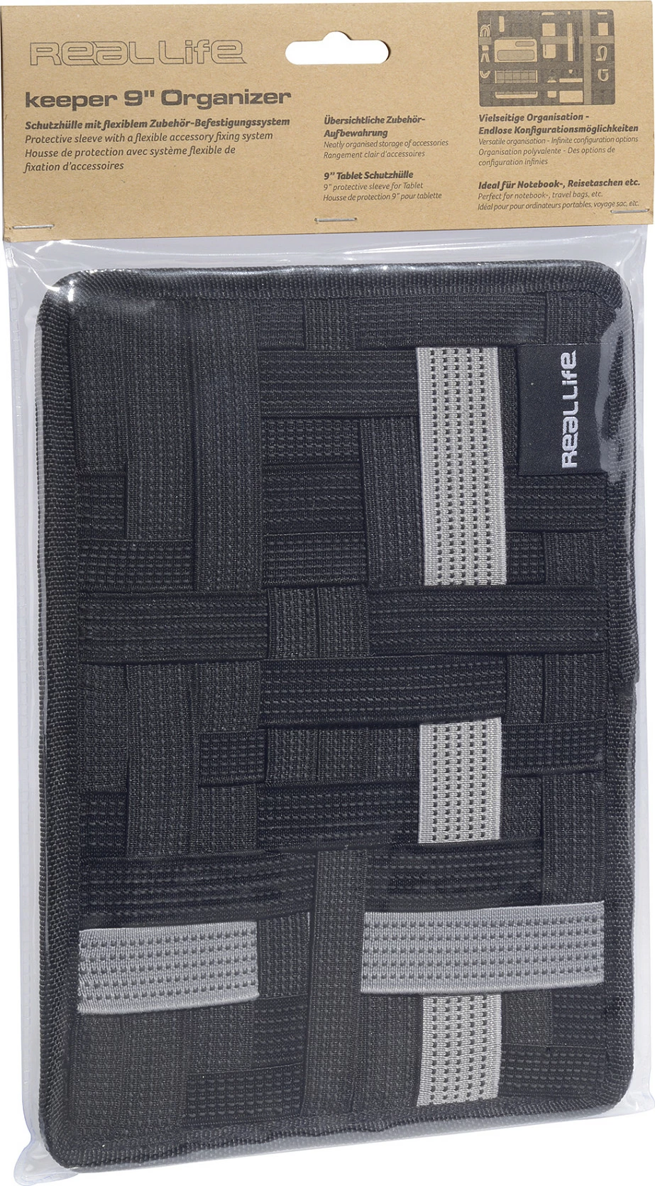 Mbështjellës sleeve Ultron RealLife Keeper Organizer, për tablet 9", i zi