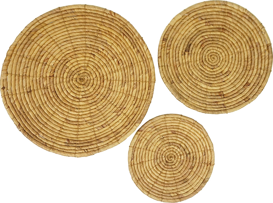 Set dekorativ për mur IOS, 3 copë, hiacint natyral, 56x56x7 cm