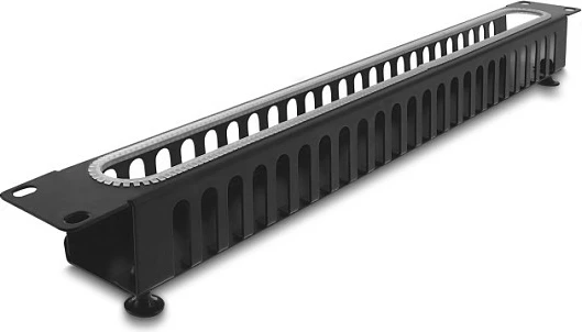 Panel menaxhimi kabllove Delock 19" 1U, çelik, i zi