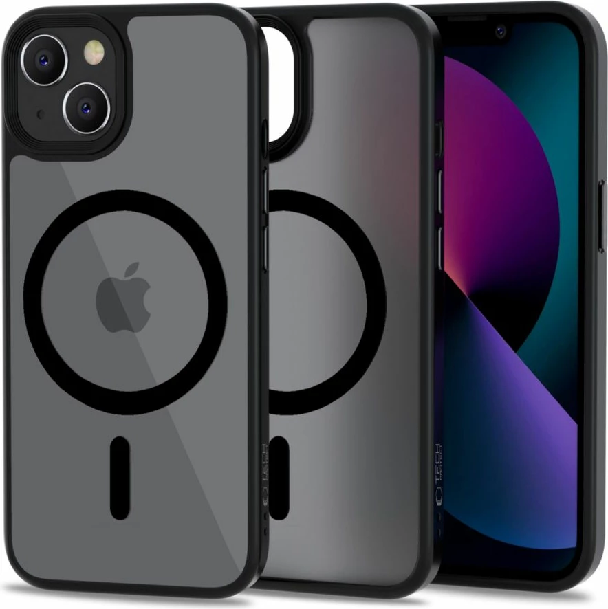 Mbështjellës Tech-Protect MagMat për iPhone 13 mini, MagSafe, gjysmë-transparent, i zi