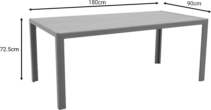 Tavolinë me karrige Savor-Nares set prej 7 copash alumini dhe ratan ngjyrë natyrale 180x90x72.5cm