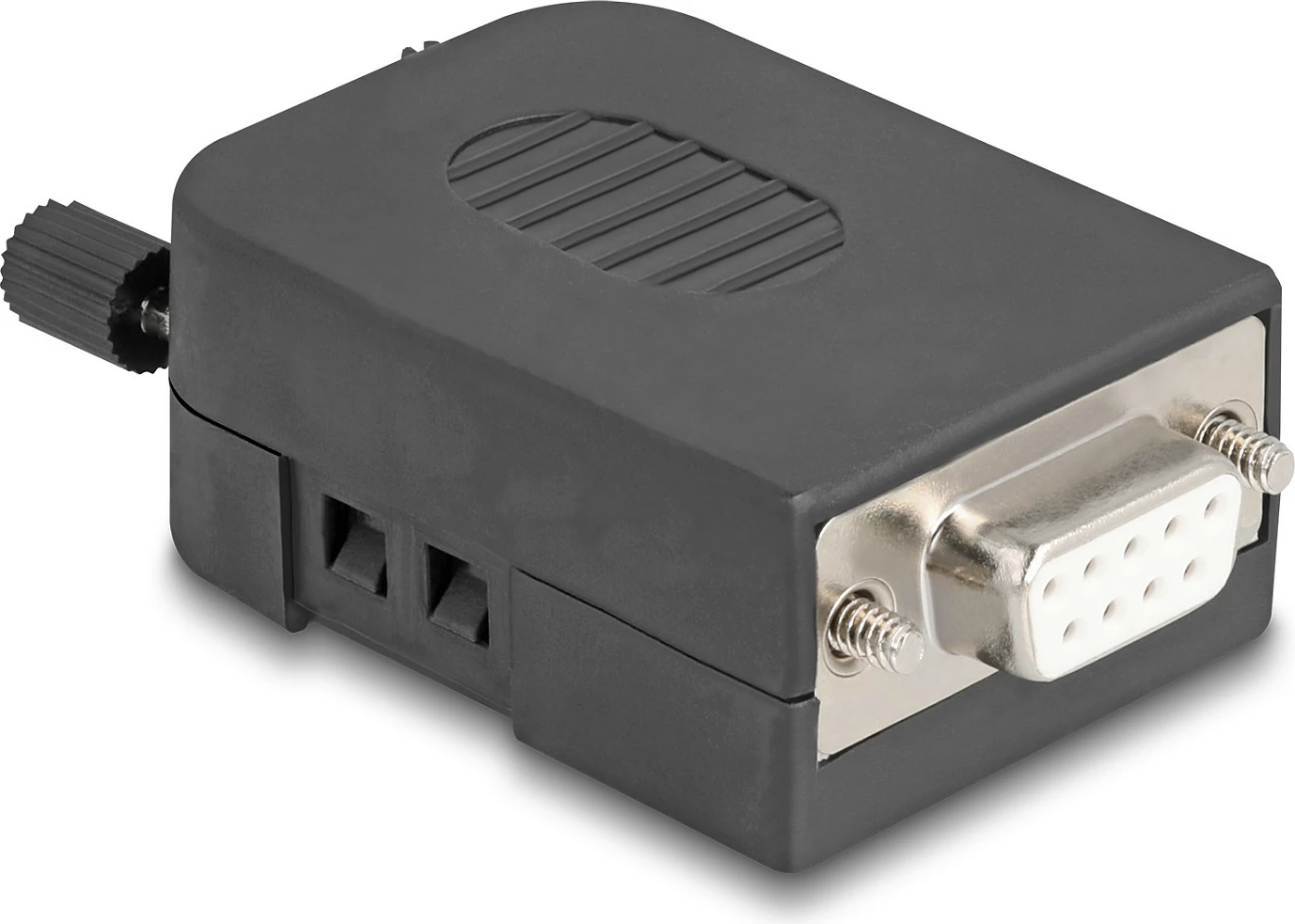 Adapter terminal block DeLOCK 90655, D-Sub 9 femër, 3-pin, AWG 26-18, i zi/gri