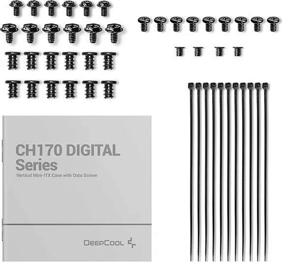 Kasë Deepcool CH170 Digital R-CH170-BKNPI0D-G-1 Mini-ITX mini tower, pa furnizim energjie, USB-C, e zezë