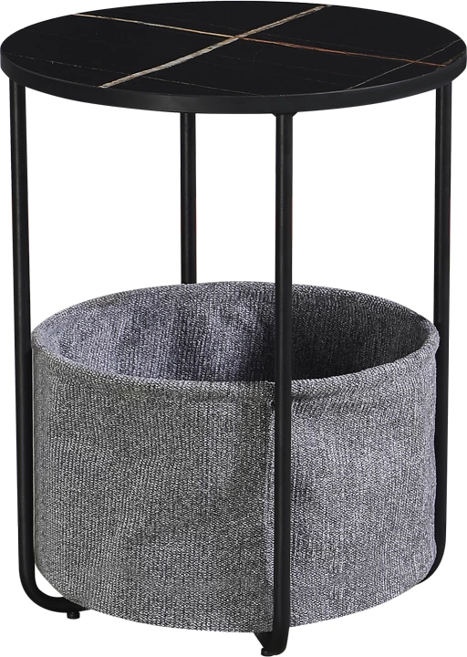 Tavolinë anësore Fredami, pamje mermeri të zi, 40x50cm