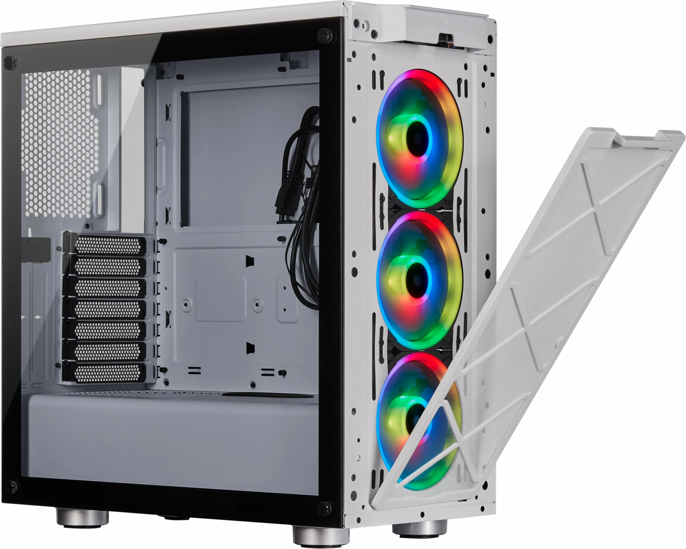 Kasë Corsair Crystal 465X, midi tower, xham i temperuar, RGB, e bardhë