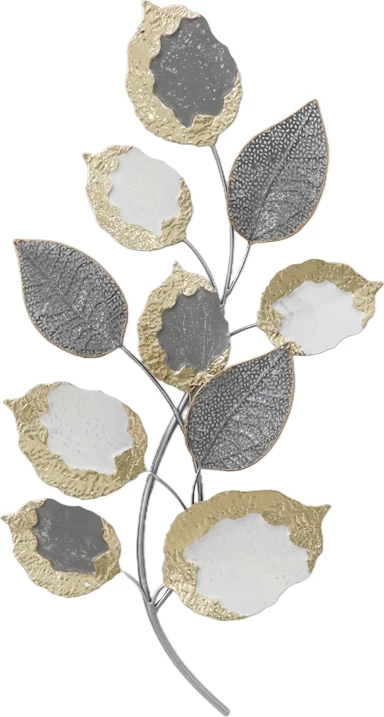 Dekor muror metalik në nuanca ari-bardhë-gri 47.5x89x6