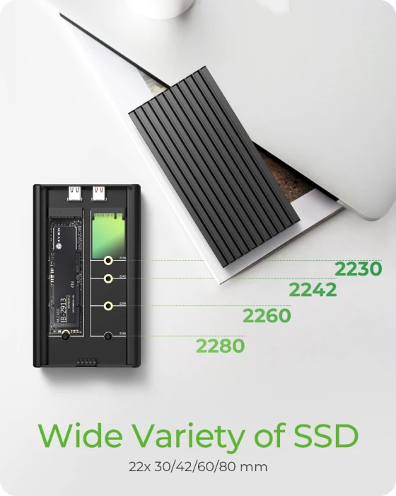 Kasë për 2x SSD M.2 NVMe ICYBOX IB-2817M-C32, USB-C 3.2 Gen 2x2, e zezë