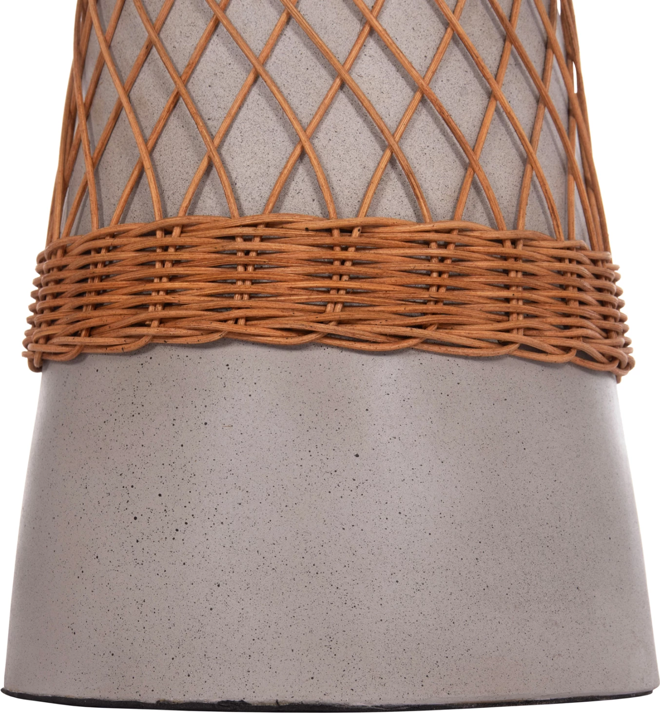 Tavolinë anësore e rrumbullakët, fibër çimento, ratan natyral, gri, FH18167.03, 40x45cm