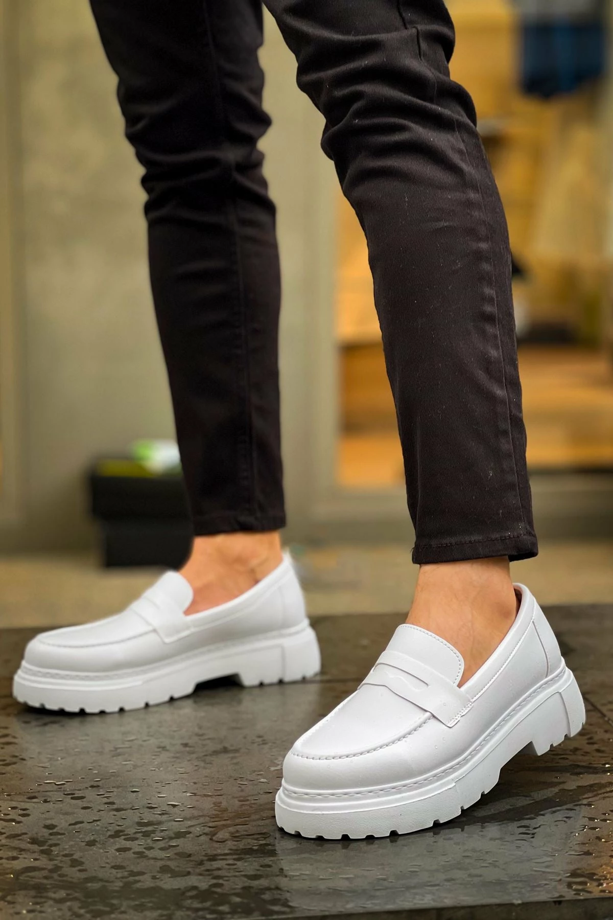 Këpucë për meshkuj, Chekich 2417 FBT White Men Loafer