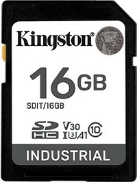 Kartë memorie SD industriale, Kingston, SDIT/16GB, 16GB SDHC UHS-I U3 V30 A1 pSLC, deri 100MB/s leximi 80MB/s shkrimi, -40°C–85°C