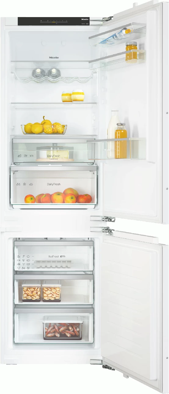 Frigorifer me ngrirës i integrueshëm Miele KDN 7714 E, 184/76 L, NoFrost, DailyFresh, klasa E