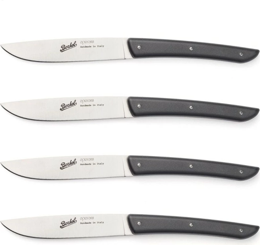Set thika bifteku Berkel KCO4SW11SRMBL, 4 copë, çelik inox, dorezë e zezë