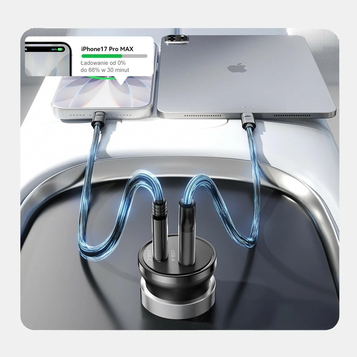 Karikues veture Orico PD 65W, USB-C, USB-A, zi