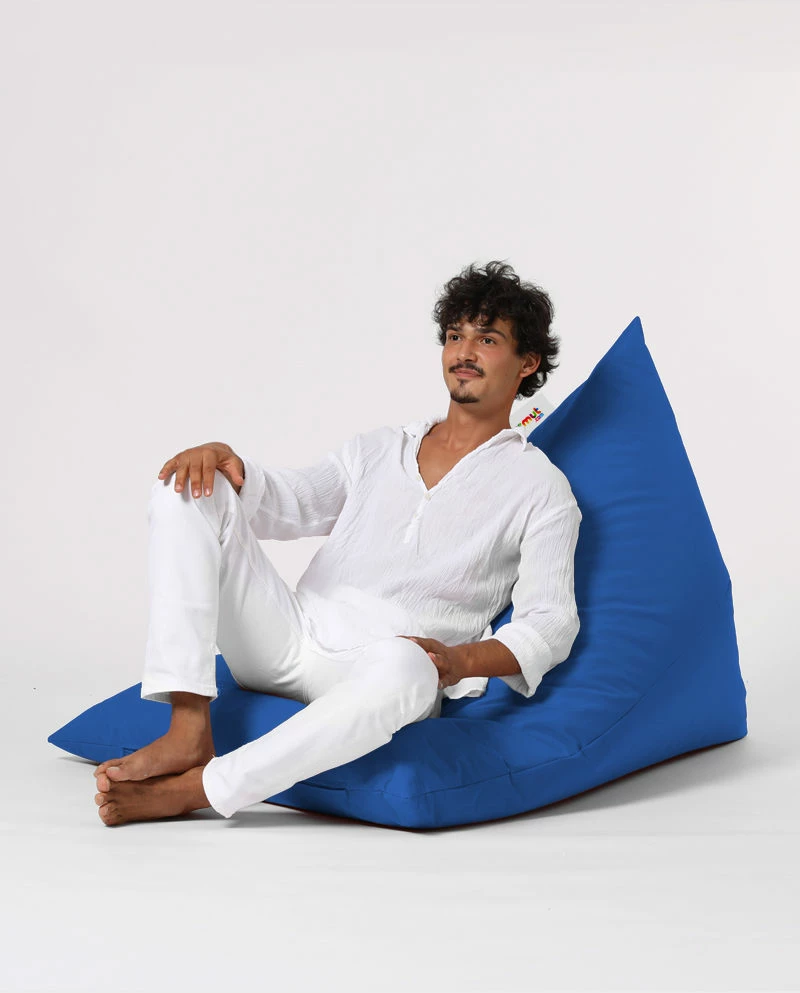 Qese e madhe për ulje në kopsht, ngjyrë kaltër, Atelier del Sofa, Pyramid Big Bed Pouf