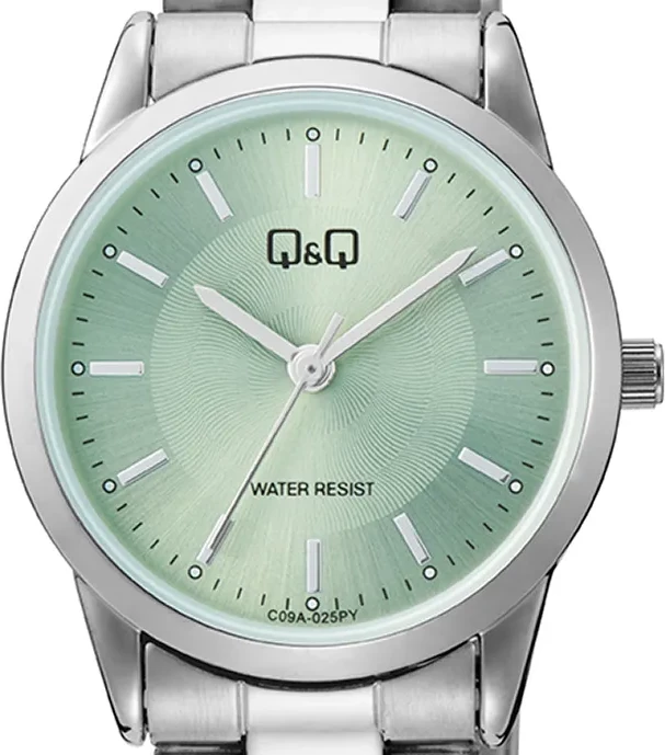 Orë dore Q&Q C09A-025PY, e argjendtë/gjelbër