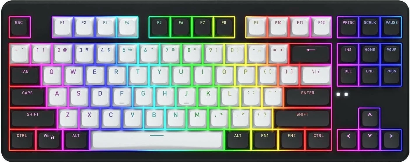 Tastierë Hator Rockfall 3 TKL, mekanike, RGB, wireless/USB-C, e zezë-bardhë