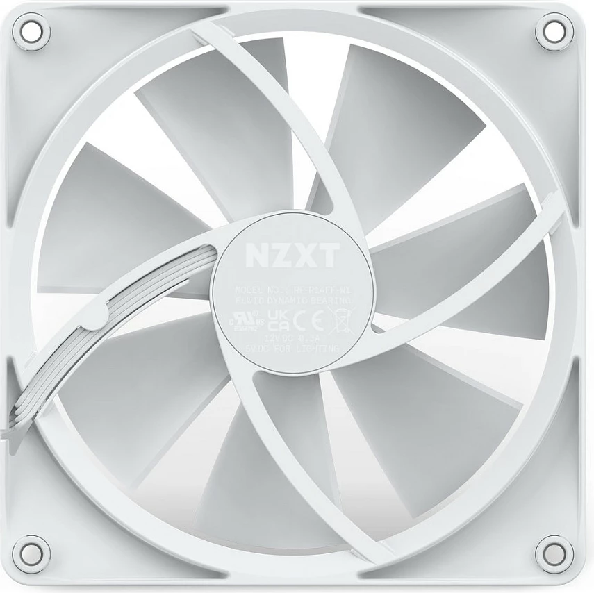 Ventilator kasë NZXT F140 RGB, 140mm, PWM 4-pin, i bardhë