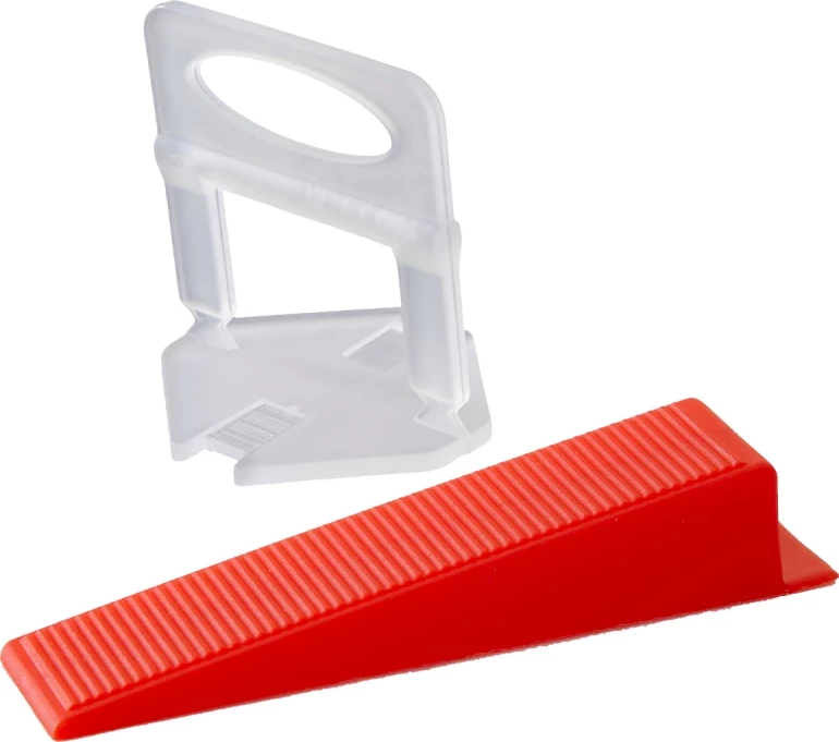 Pykë dhe kapëse për sistem nivelimi pllakash PROLINE 61352, 2.0 mm, set 300 pykë + 100 kapësa