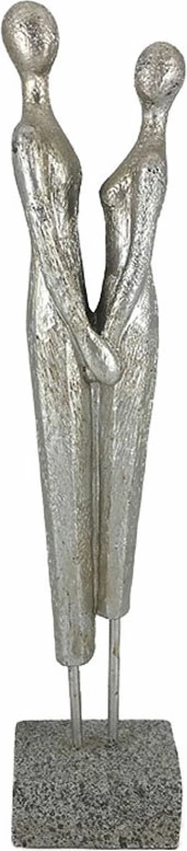 Dekor figurë, polirezine, ngjyrë argjendi, 8x5x31 cm