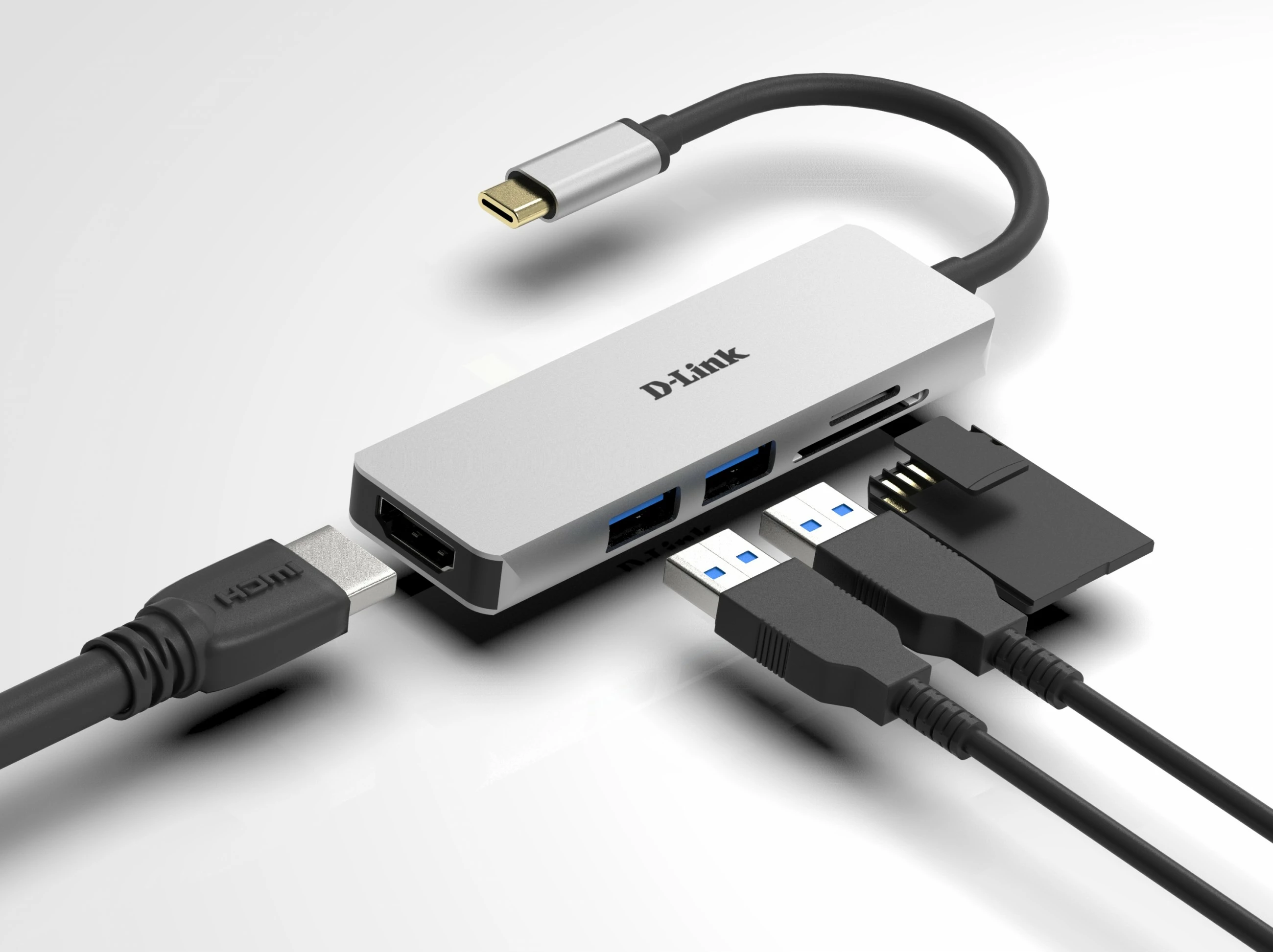 Adapter D-Link DUB-M530, USB 3.2 Gen 1 Type-C, 4K Ultra HD, Alumini