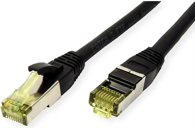 Kabllo rrjeti ROLINE Cat6a S/FTP RJ-45, 0.15 m, e zezë