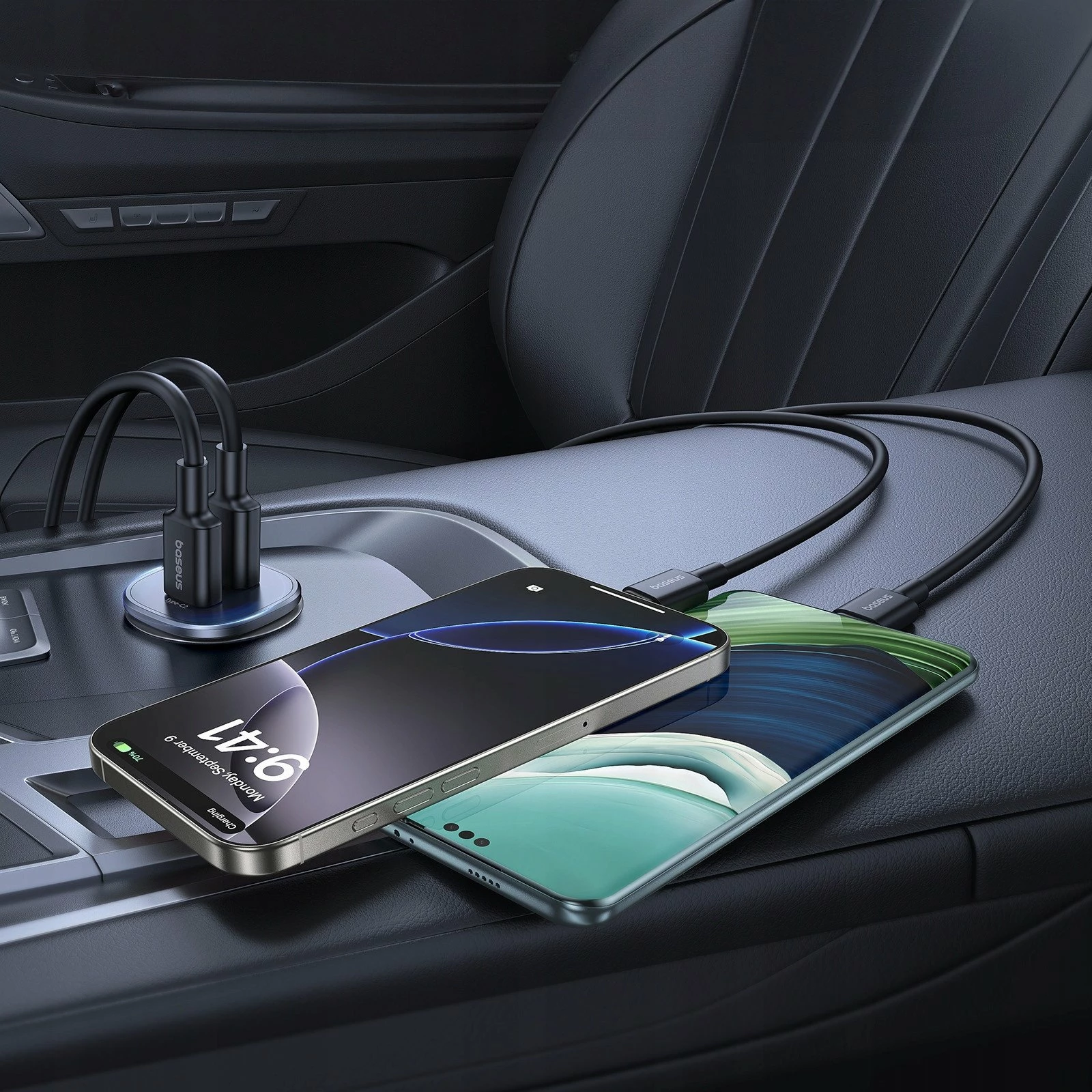 Karikues veture Baseus GoTrip Car Charger C+C 30W, 2x USB-C, 3.5A, i zi