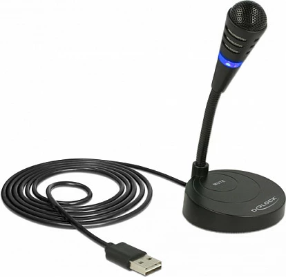 Mikrofon USB DeLOCK 65868, 16-bit/48 kHz, me buton mute, i zi