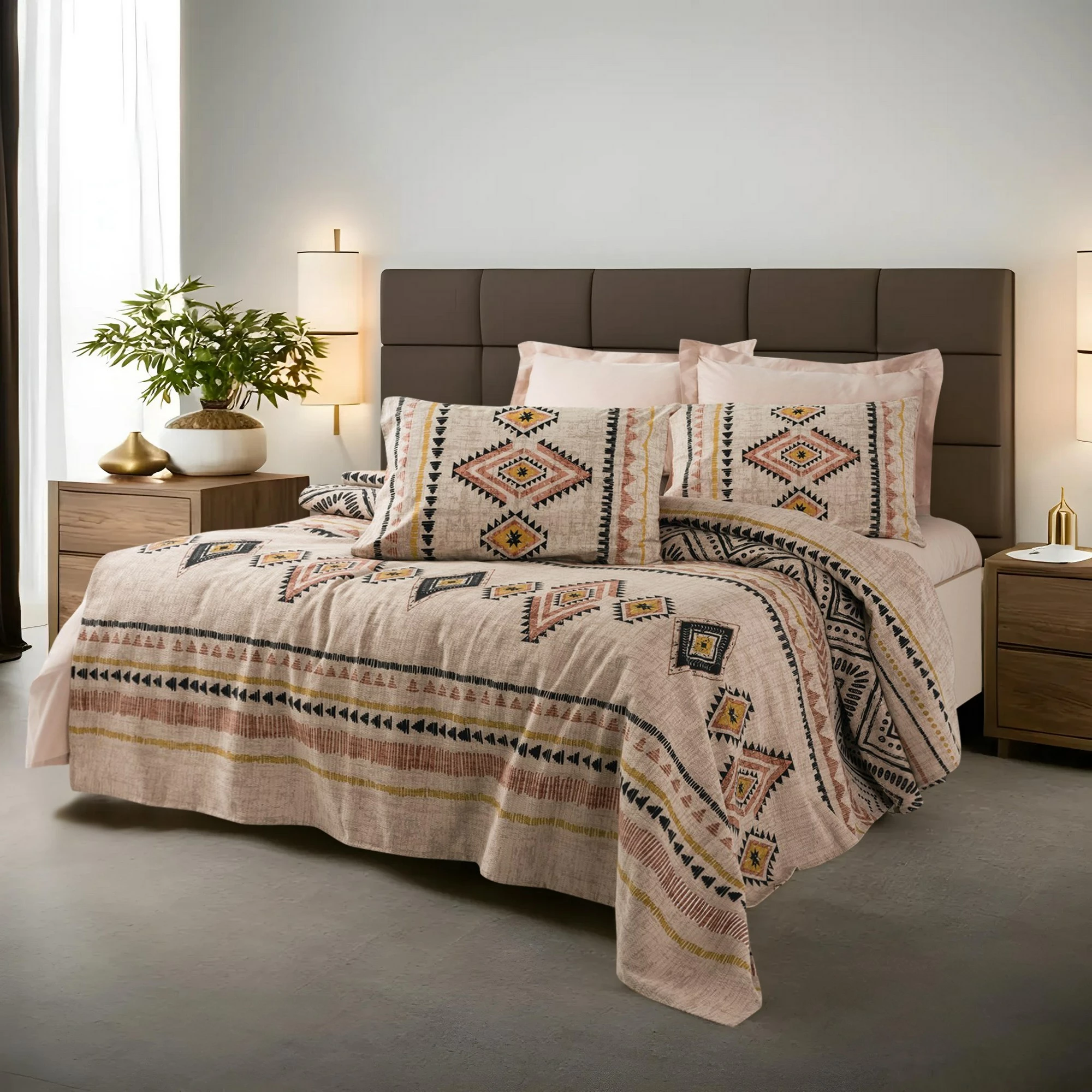 Set mbulesë krevati King Pique, ngjyrë e kuqe tjegulle, L'essentiel, 240x220cm