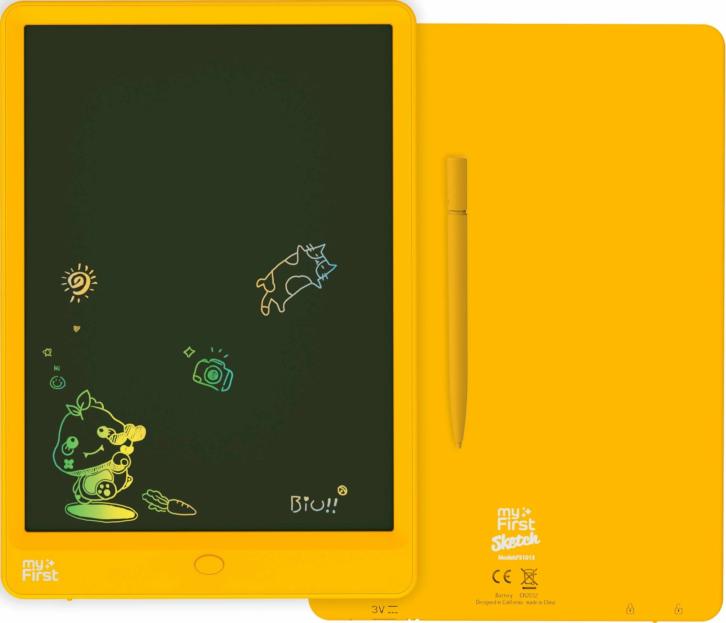 Tablet vizatimi LCD Woopie My First Sketch 3 10\" me stilolaps, e verdhë