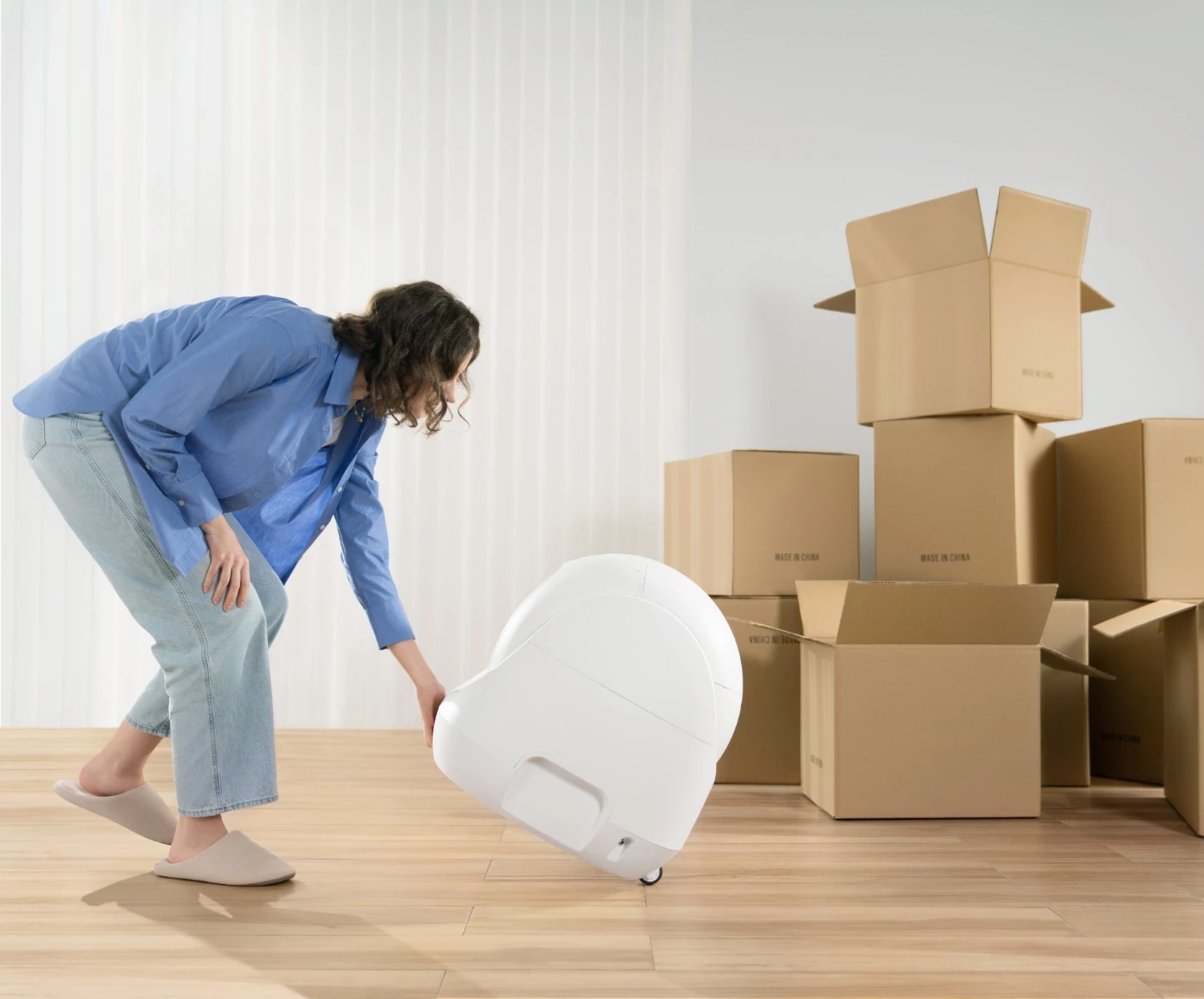 Kuti inteligjente vetëpastruese për rërë mace Catlink Baymax, WiFi, 7 L, e bardhë