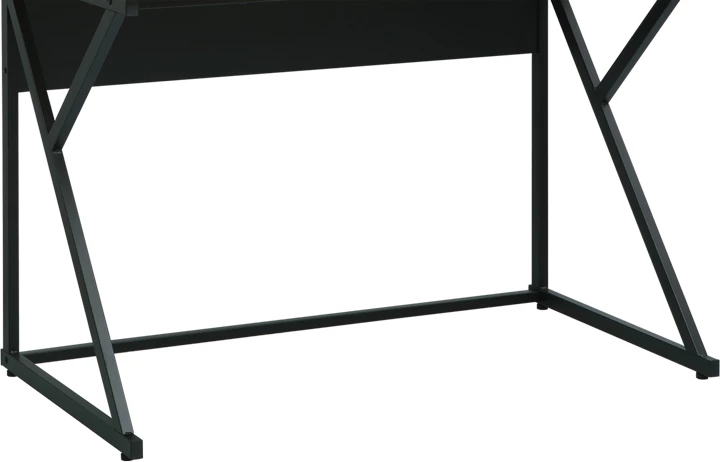 Tavolinë pune Spaco, ngjyrë natyrale, këmbë metalike të zeza, 123x61.5x100.5cm