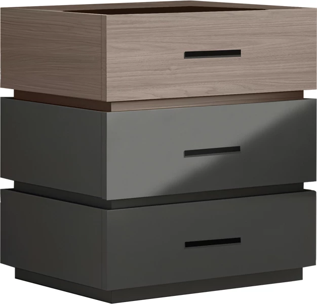 Komodinë anësore mdf, ngjyrë sonoma-karbon, 60x40x66cm