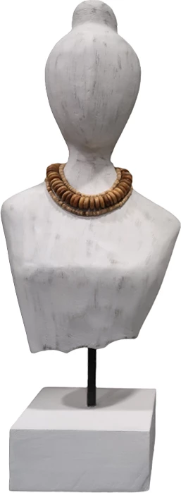 Busti Kasma II Inart dru mango-metal bardhë 18x12x43cm
