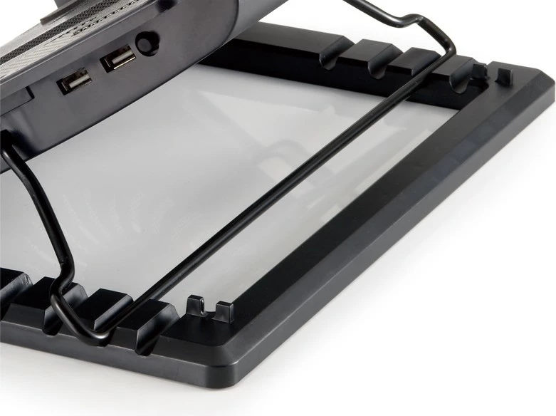 Mbajtëse ftohëse laptopi Conceptronic 1-Fan, USB-A 2.0, deri 17 inç, e zezë 2