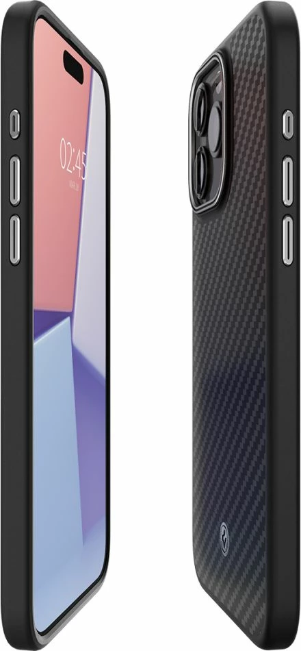 Mbështjellës Spigen Enzo Aramid Mag me MagSafe për iPhone 15 Pro Max, e zezë