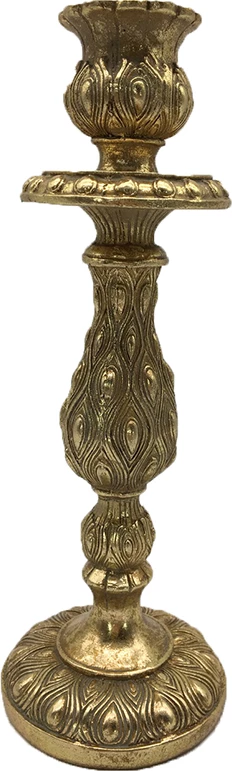 Mbajtëse qirinjsh, model palloi, ngjyrë ari antik, 9x1x25 cm