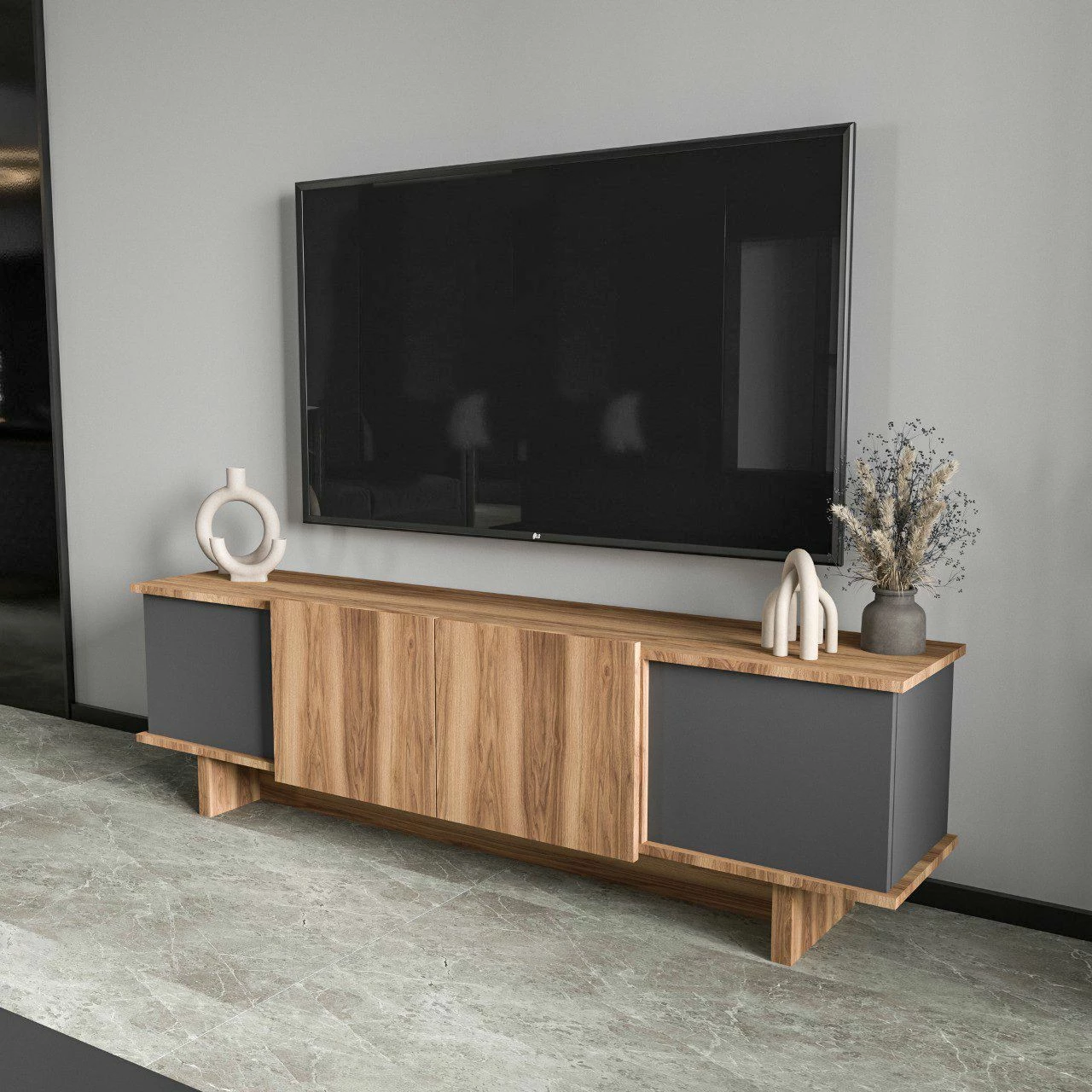 Komodë TV Skye Decor, Diana, antracit dhe arr