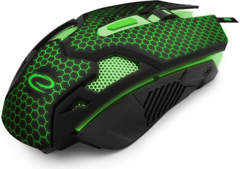 Maus gaming Esperanza COBRA EGM207G me tela, 6 butona, USB, i zi/gjelbër