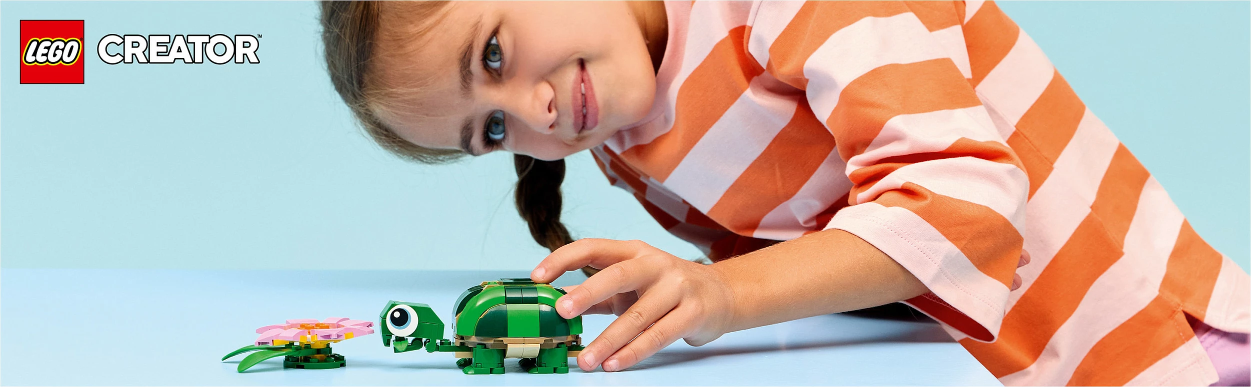 Set ndërtimi LEGO Creator 3-në-1 31377 Breshkë me zambak uji, 124 pjesë, shumëngjyrësh