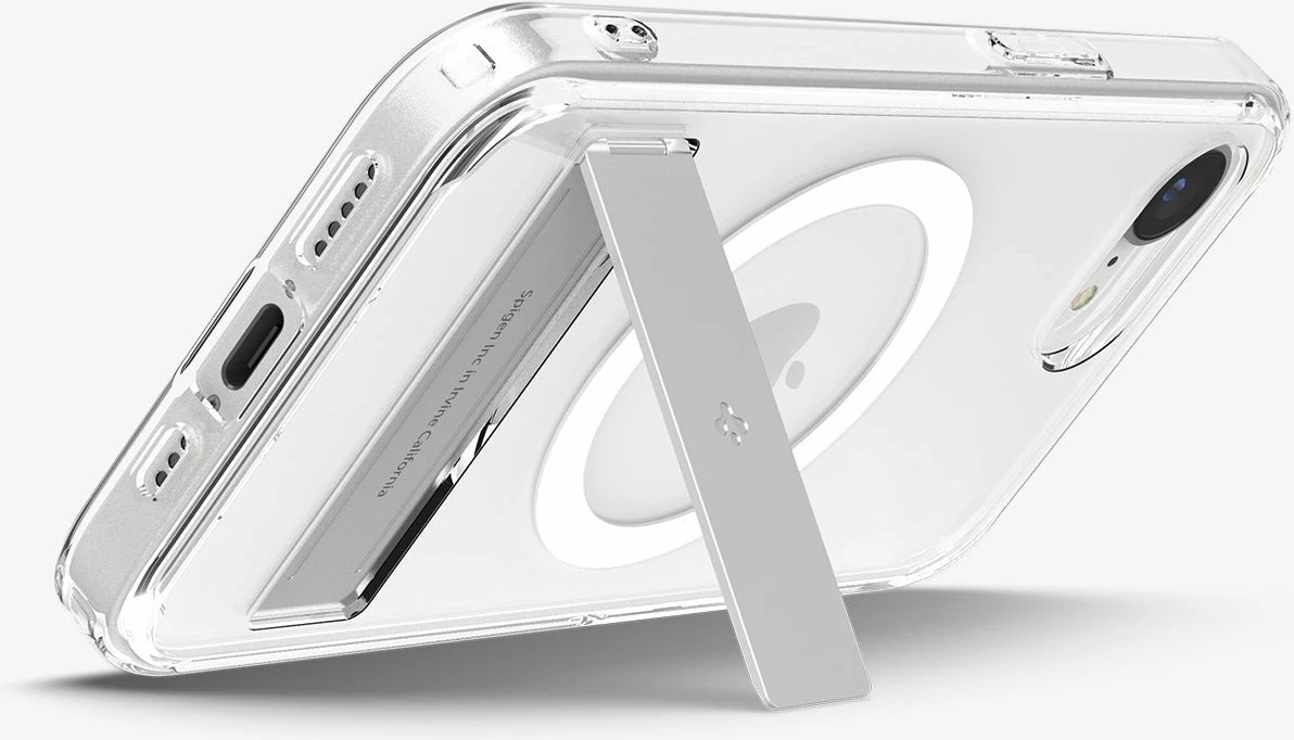 Mbështjellës Spigen Ultra Hybrid S MagSafe ACS09148 për iPhone 16e me kickstand, transparent
