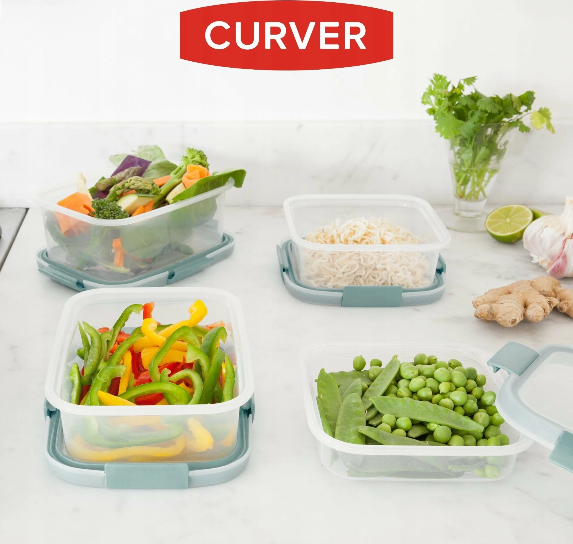 Kuti ushqimi Curver Clip Box 1.2 L, plastikë, transparente/blu, 1 copë