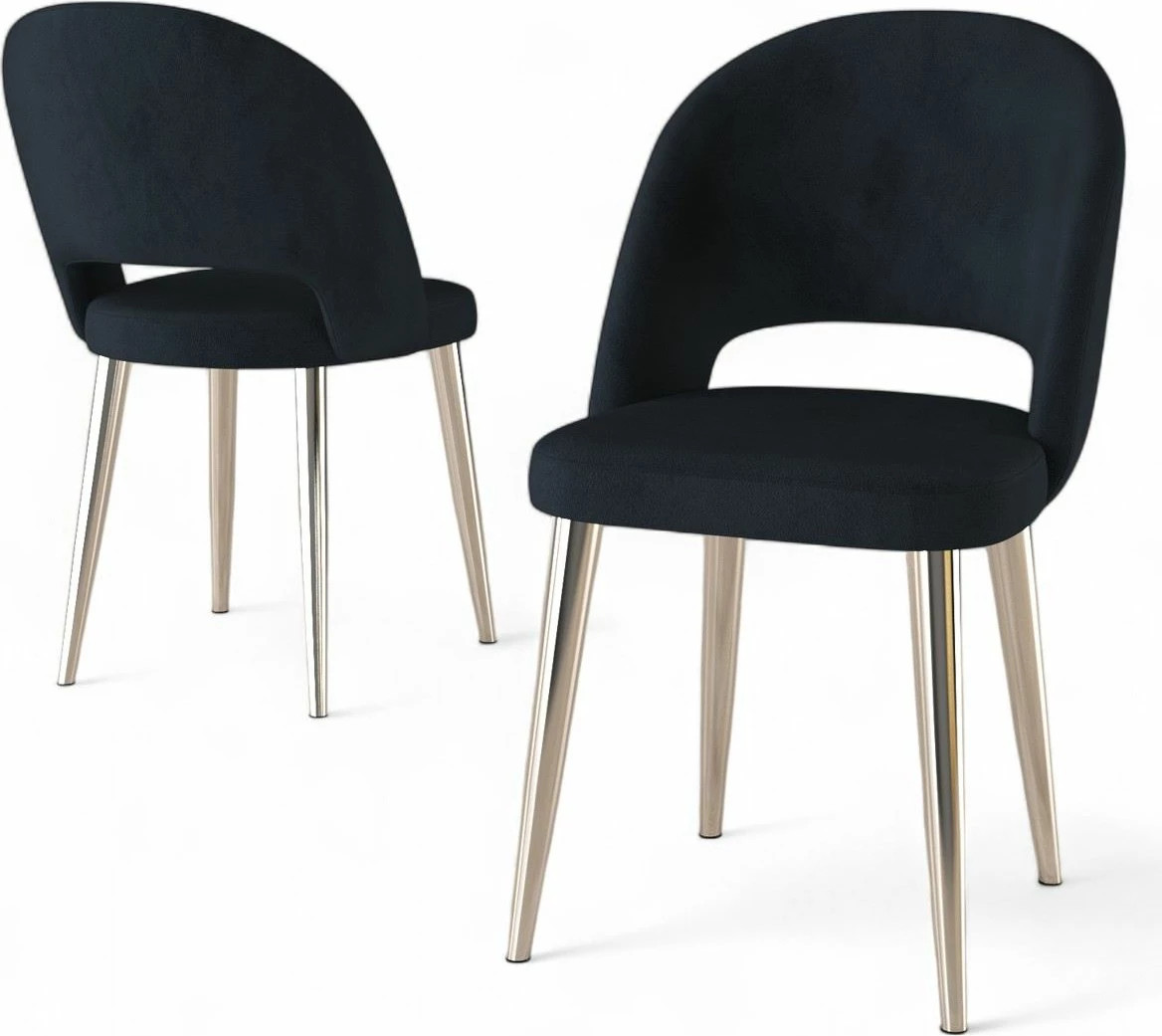 Set karrigesh (6 copë), Hanah Home, ngjyrë antracit dhe krom