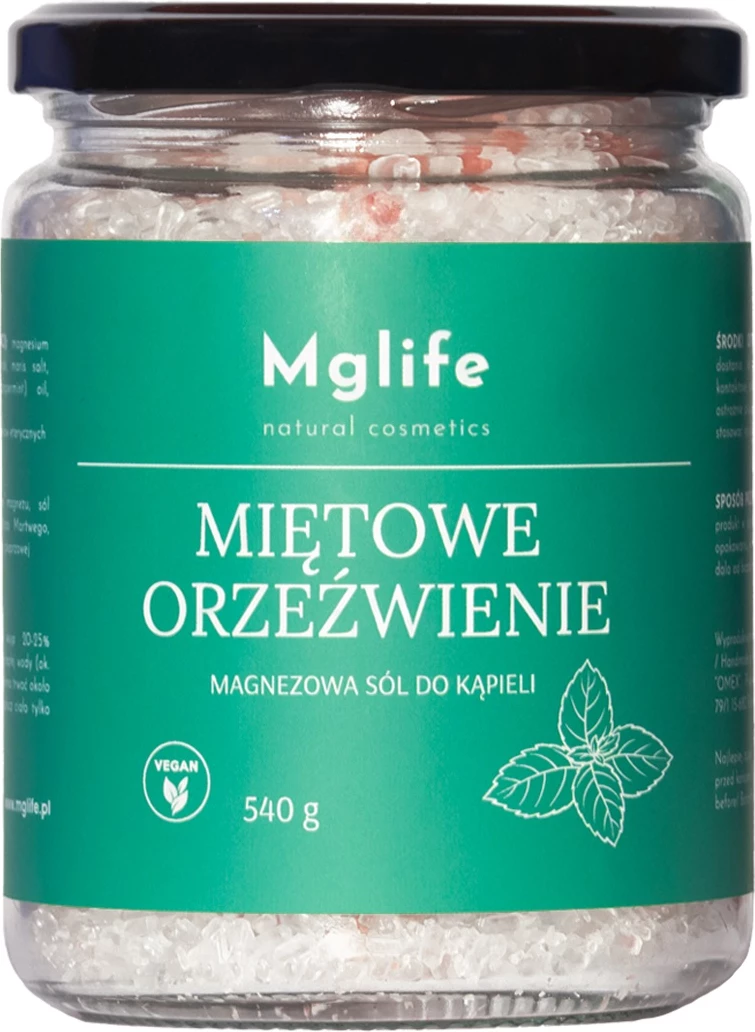 Kripë për banjë uniseks Mglife Mint Refreshment Magnesium, 540g