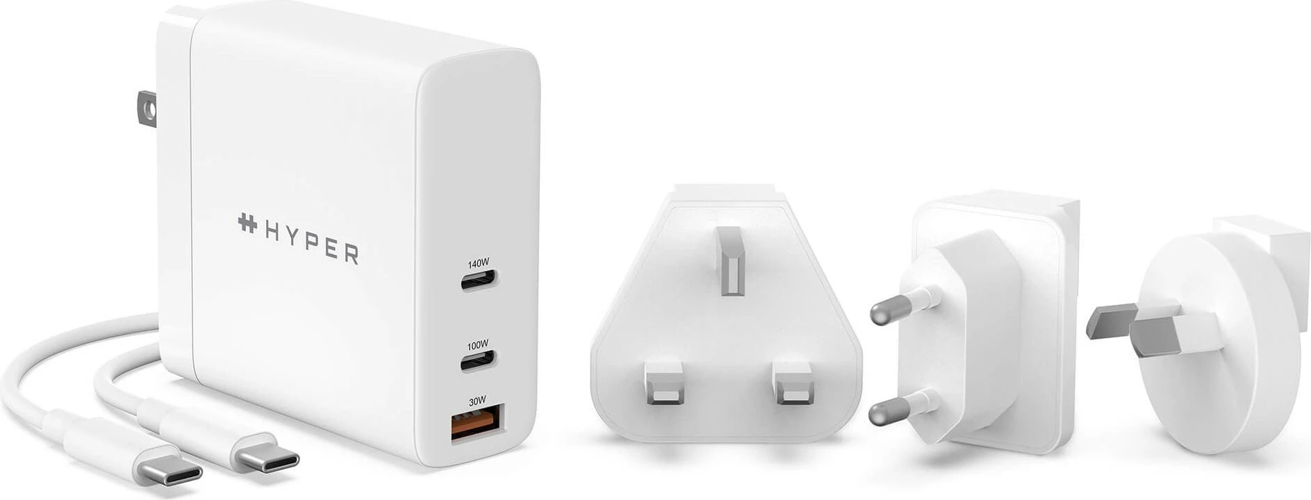 Karikues universal Targus HyperJuice 140W GaN, 2x USB-C, i bardhë