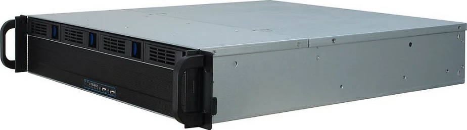 Kasë serveri Inter-Tech IPC Storage 2U-2404L, Rack 19", 2U, 48cm, micro ATX/Mini-ITX, 5x 3.5", hot-swap, e zezë/argjendtë
