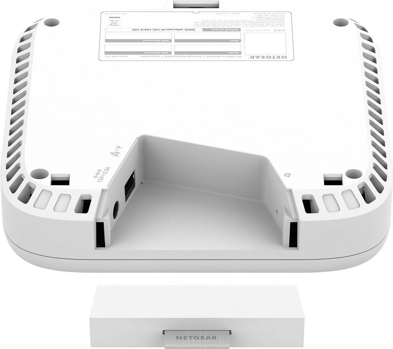 Access point Wi‑Fi NETGEAR WBE718, tri-band 2.4/5/6 GHz, Wi‑Fi 7, 2.5G PoE, i bardhë
